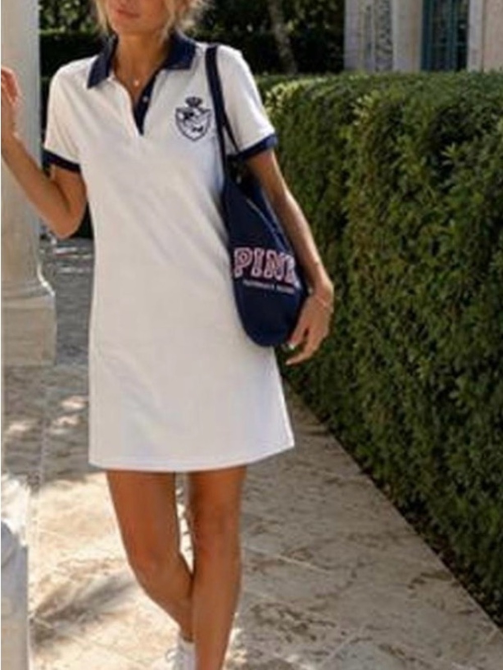 Victoria's Secret PINK rugby polo dress in Beige /Off white